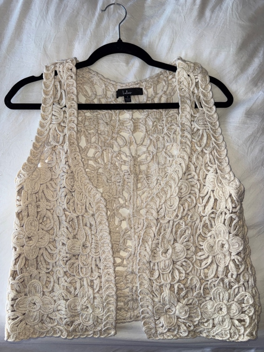 Lulu's Cream Crochet Floral Tank Top